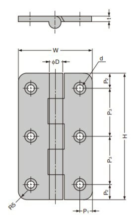 SUGATSUNE スガツネ工業 家具用丁番 TTS型 研磨仕上 170-090-176 TTS-803M | LAMP ランプ 建築金物 家具金物 建具 部品 パーツ 金具 金物 住宅 蝶番 丁番 平蝶番 平丁番 家具用丁番 扉 ドア 木扉 家具 内装 交換 シンプル DIY
