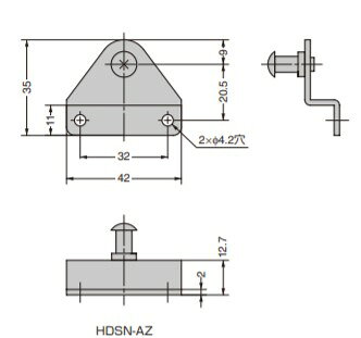 SUGATSUNE スガツネ工業 HDSN用取付座金 HDSN-AZ 20 mm幅アルミフレーム扉 180-109-610 HDSN-AZ | 建築金物 家具金物 部品 金具 金物 ラプコン ソフトダウンステー ダンパー 取付座金 キャッチ付 取付金具 扉部品 収納家具 上開き扉 [2]