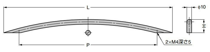 SUGATSUNE スガツネ工業 ハンドル I0003型 100-029-955 I0003320 | 取手 シンプル おしゃれ ステンレス 鋼 ヘアライン 仕上 [2]
