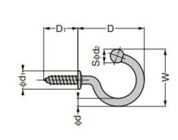 SUGATSUNE スガツネ工業 ステンレス鋼製 玉付 フック TL型 110-020-065 TL-40 | 便利 シンプル おしゃれ ステンレス 鋼 SUS304 研磨 フック 2