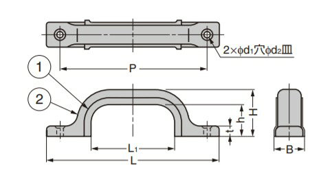SUGATSUNE スガツネ工業 ステラアップ ハンドル US型 100-012-242 US-160M | 取手 シンプル おしゃれ パッド エラストマー TPE ブラック フレーム ステンレス 鋼 SUS304 鏡面研磨 [2]