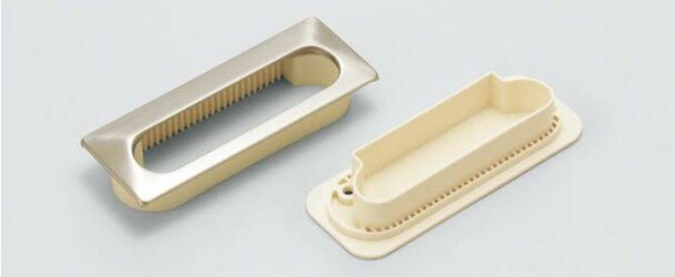 SUGATSUNE スガツネ工業 ステンレス鋼製 空気孔付き埋込取手 UTA-105型 PAT 100-026-734 UTA-105GR | 取手 ハンドル シンプル おしゃれ ステンレス 鋼 SUS304 へアライン仕上 耐薬ABS樹脂 ライトグレー [2]