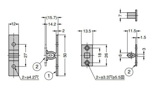 SUGATSUNE スガツネ工業 樹脂キャッチ ナチュラル 140-019-545 JC-T50 | DIY LAMP ランプ 金具 部品 ツール 家具用 樹脂キャッチ かぶせ扉 インセット扉 ドア キャビネット 家具 キッチン ポリアセタール 3