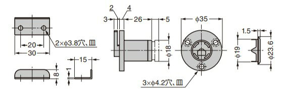 SUGATSUNE スガツネ工業 フラップロック ハウジング 1101-000 用 BMB 脱着錠シリー...