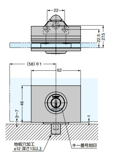 SUGATSUNE スガツネ工業 ミリオンロック シリンダー ガラス錠 GS-GL20型 PAT 150-001-367 GS-GL20-BL-D | DIY LAMP ランプ 金物 金具 ツール 部品 パーツ 錠 鍵 カギ セキュリティ部品 ロック 防犯 ガラス扉 シリンダー錠 ガラス シンプル 3