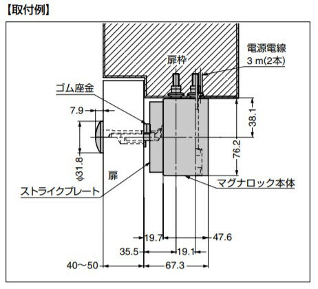 SUGATSUNE スガツネ工業 電磁石式 電気錠 両開き 扉 用 マグナロック DM62-M 屋外...