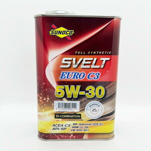 SUNOCO スノコ エンジンオイル SVELT EURO スヴェルトユーロ C3 5W-30 1L缶 | C3 5W30 1L 1リットル オイル 交換 人気 オイル缶 油 エンジン油 車検 車 オイル交換 ポイント消化