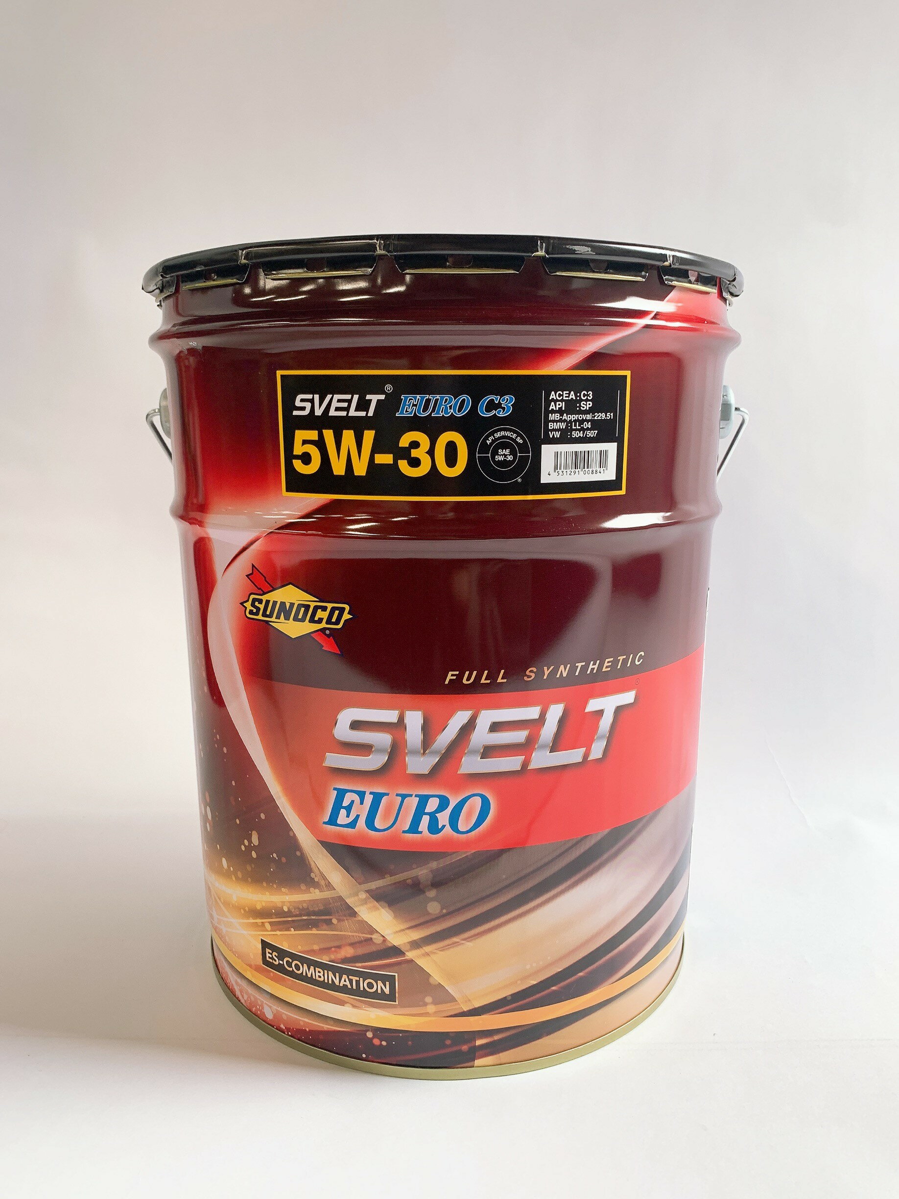 SUNOCO スノコ エンジンオイル SVELT EURO スヴェルトユーロ C3 5W-30 20L缶 | C3 5W30 20L 20リットル ペール缶 オイル 交換 人気 オイル缶 油 エンジン油 車検 車 オイル交換 ポイント消化