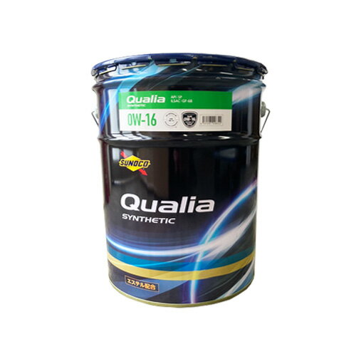 SUNOCO スノコ エンジンオイル Qualia クオリア 0W-16 20L缶 | 0W16 20L 20リットル ペール缶 オイル 交換 人気 オイル缶 油 エンジン油 車検 車 オイル交換 ポイント消化