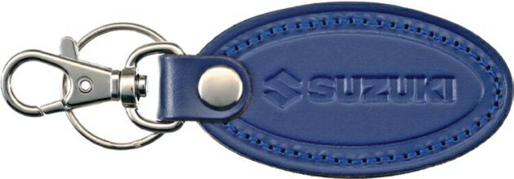 SUZUKI スズキ 純正 レザーキーホルダー オーバル ブルー F9KZ 99000-79NK0-060 | SOLIO ソリオ 車用品..
