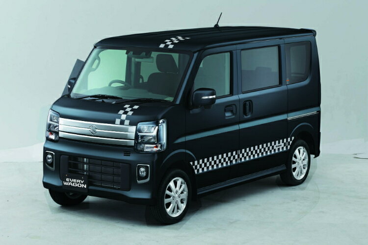 SUZUKI スズキ 純正 サイドデカール チェッカー ブラック＋クリア AAAF 99000-99035-E04 | EVERY エブリィ 車用品 カー用品 自動部品 パーツ アクセサリー 外装 カスタム ドレスアップ グレードアップ ボディ DIY 転写シート デコレーション ステッカー シール