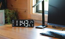 TRI LED CLOCK Rico クロック リコ SLW367 | 電波時計 卓上時計 置き掛け兼用 クロック LED表示 デジタル時計 アラーム カレンダー AC/UCBアダプター デザイン時計 黒 ブラック レトロ モダン リビング ダイニング デスク ベッドサイド