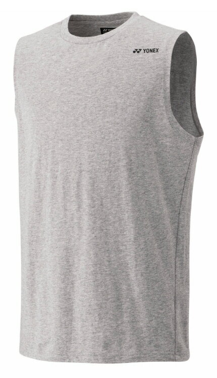 YONEX ヨネックス ユニノースリーブTシャツ グレーモク L 16759Y 275 | スポーツ スポーツウェア 競技 テニス 軟式 硬式 バトミントン ウェア シャツ ノースリーブ UVカット 吸汗 速乾 クール 制電 ストレッチ ゲームウェア ユニフォーム ユニセックス 男性