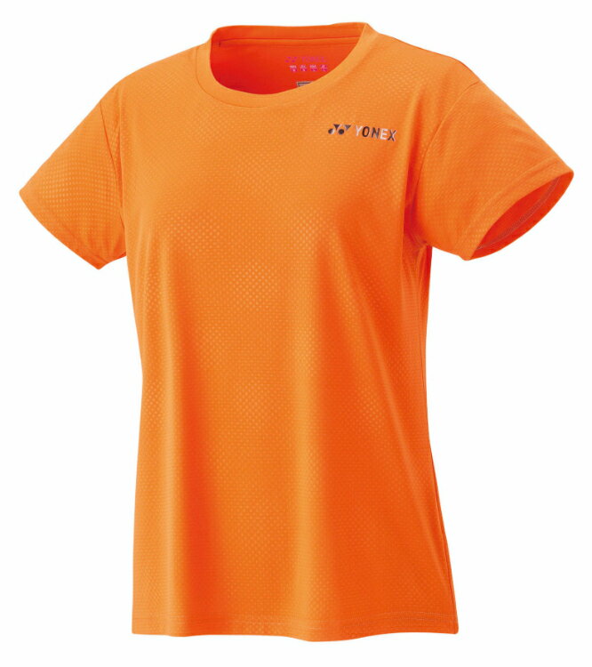 YONEX ヨネックス ウィメンズドライTシャツ ファインオレンジ XO 16814 428 | スポーツ スポーツウェア 競技 テニス 軟式 硬式 バトミントン ウェア シャツ 半袖 UVカット 吸汗 速乾 クール 制電 ストレッチ ゲームウェア ユニフォーム レディース 女性