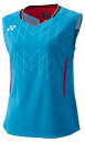 YONEX ヨネックス ウィメンズゲームシャツ ノースリーブ セルリアンブルー M 20916Y 449 | スポーツ スポーツウェア 競技 テニス 軟式 硬式 バトミントン ウェア シャツ 半袖 UVカット 吸汗 速乾 クール 制電 ストレッチ ゲームウェア ユニフォーム レディース 女性(4)