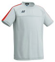 YONEX ヨネックス ユニゲームシャツ プロスタイル シルバー/レッド S FW1007 296 | スポーツウェア ゲームシャツ プロスタイル Tシャツ 半袖 UVカット 吸汗速乾 制電 ポリエステル100% テニス サッカー ゲーム 練習 試合 ユニセックス ジュニア キッズ スポーツ