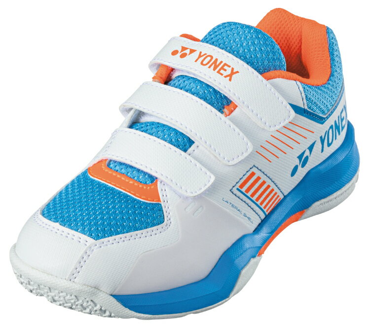 YONEX ヨネックス パワークッションストライダーフローJ ホワイト/スカイブルー 22 SHBSF1JB 175 | バドミントン バド シューズ 靴 フィット性 軽量性 衝撃吸収反発素材 グリップ性 メッシュ 部活 練習 試合 大会 ゲーム 屋内 ブランド スポーツ スポーツ用品 ユニセックス