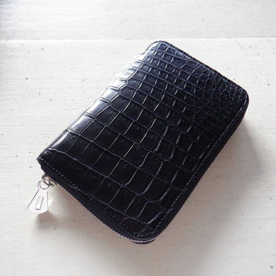 現物画像 ITTI イッチ CRISTY STUFFING MIDDLE WLT.5 croco クリスティースタッフィングミドルウォレットクロコ / black 柄B