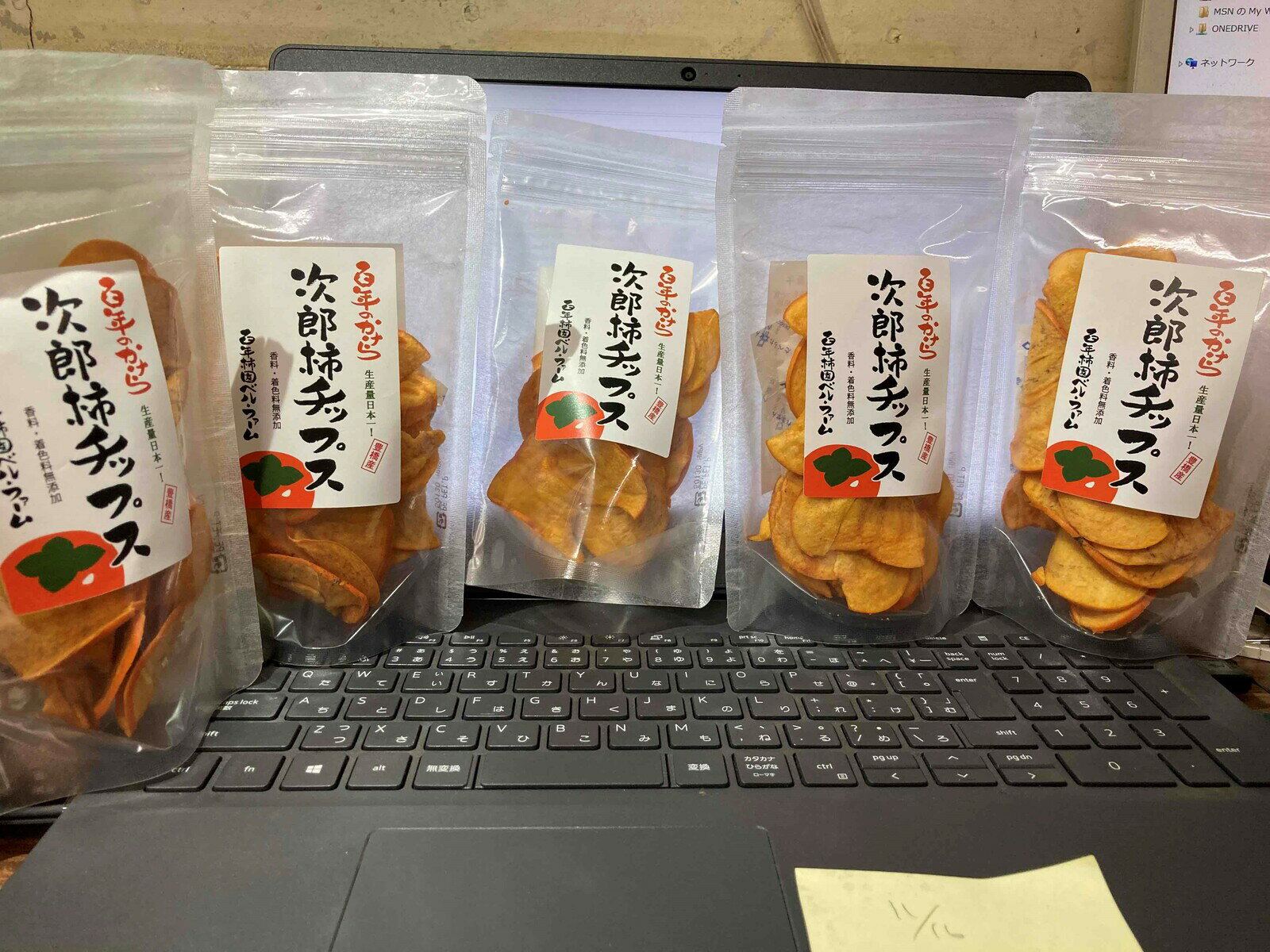 百年のかけら次郎柿チップス25g入り(豊橋産)5袋での紹介画像2