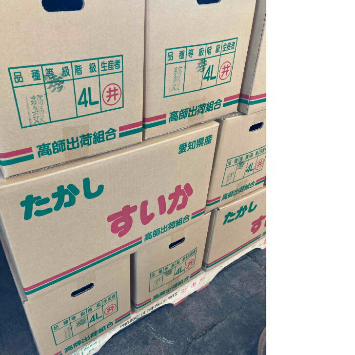 訳あり豊橋　天伯・たかしのスイカ　4L（9kg〜10kg）1玉クール便にてお届けします...