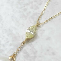 ネックレス 一粒パール あこや真珠 ダイヤモンド マーキスカット 18金 ペンダント 人気シンプルコーデ ナギサさんで人気のパールジュエリー