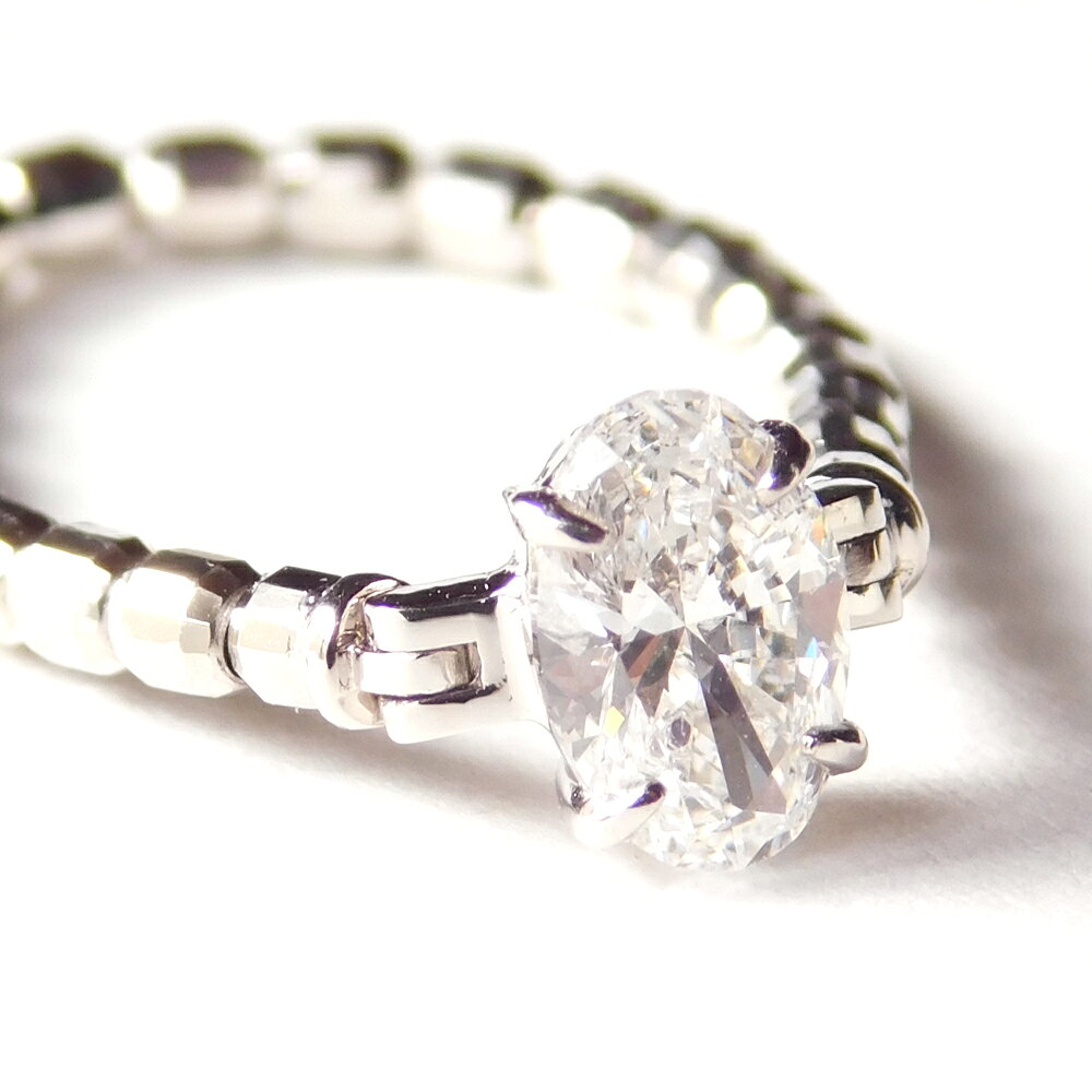 【特別モニター価格クーポン対象商品】【お好きな指に！フリーサイズ】ダイヤモンド リング オーバルカット フリーリング 0.5ct SIクラス DーGカラー プラチナ オリジナルデザイン シンプル 豪華 高級感