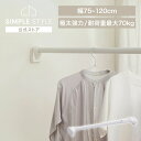 【LINE登録で200円オフクーポン!】 突っ張り棒 極太 強力 物干し 突っ張り 収納 洗濯物干し ハンガーラック ポールハンガー クローゼット 衣類収納 75~120cm 取付簡単 工具不要 極太強力伸縮棒 ホワイト アイリスオーヤマ H-GBJ-120R