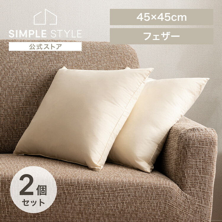 クッション 中身 フェザー ヌードクッション ×2個 10106フェザーヌードクッション(2個入) 生成り フェザー 背当て 45角 インテリア 国産  SimpleStyle シンプルスタイル