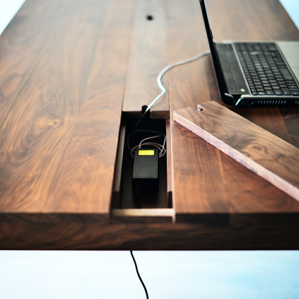 スマートデスク 150 配線収納 パソコンデスク PCデスク 学習机 勉強机 ワークデスク ウォールナット オーク チェリー 無垢材 オーダー可 北欧テイスト おしゃれ 木製 日本製 国産 大川家具 送料無料 ダイニングテーブル [2]