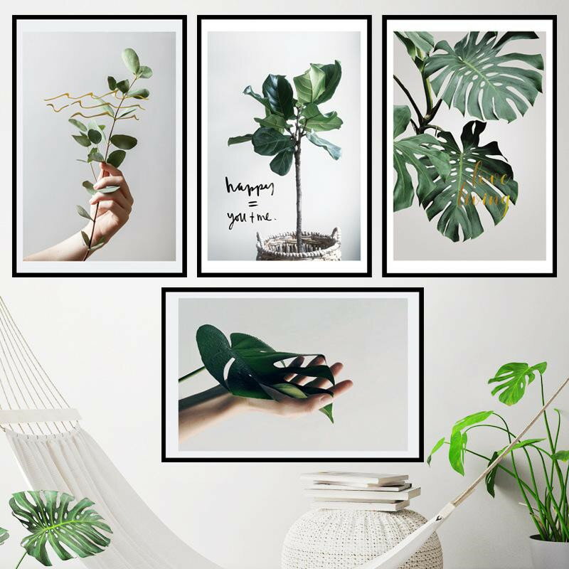 Rakuten - 緑 植物 ウォールステッカー 剥がして貼る フレッシュ 文芸風 壁装飾 部屋飾り はがせる 壁紙 シール