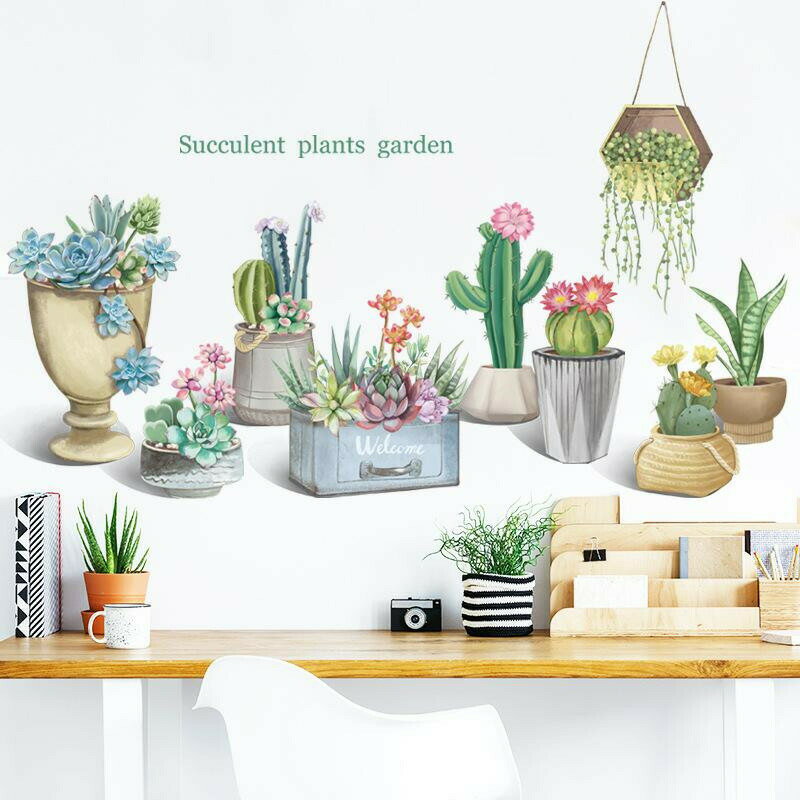 Rakuten - フレッシュ ウォールステッカー 剥がして貼る 植物 簡約 北欧INS シール 壁紙 盆栽 おしゃれ 部屋飾り