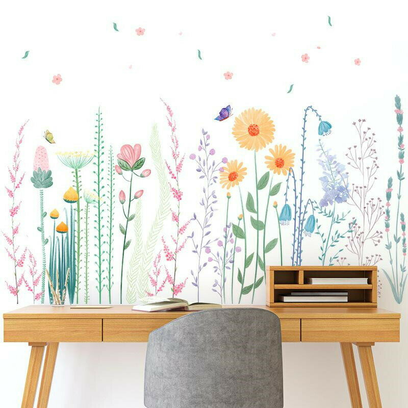 乐天商城 - ウォールステッカー 植物 花 フレッシュ INS 寝部屋 飾り 壁紙 はがせる 元気 おしゃれ 室内装飾