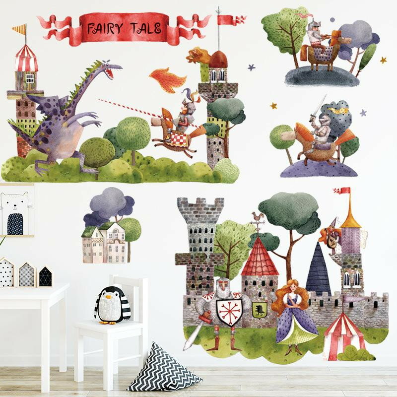 Rakuten - お伽話 ウォールステッカー 壁紙シール はがせる 子供 寝部屋 飾り 壁ステッカー かわいい 童心