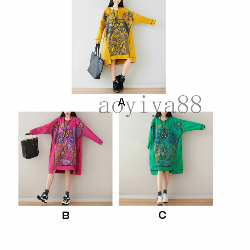 チュニック レディース ワンピース ドルマンスリーブ ビッグサイズ 不規則 パーカー カジュアル 個性的 丸襟