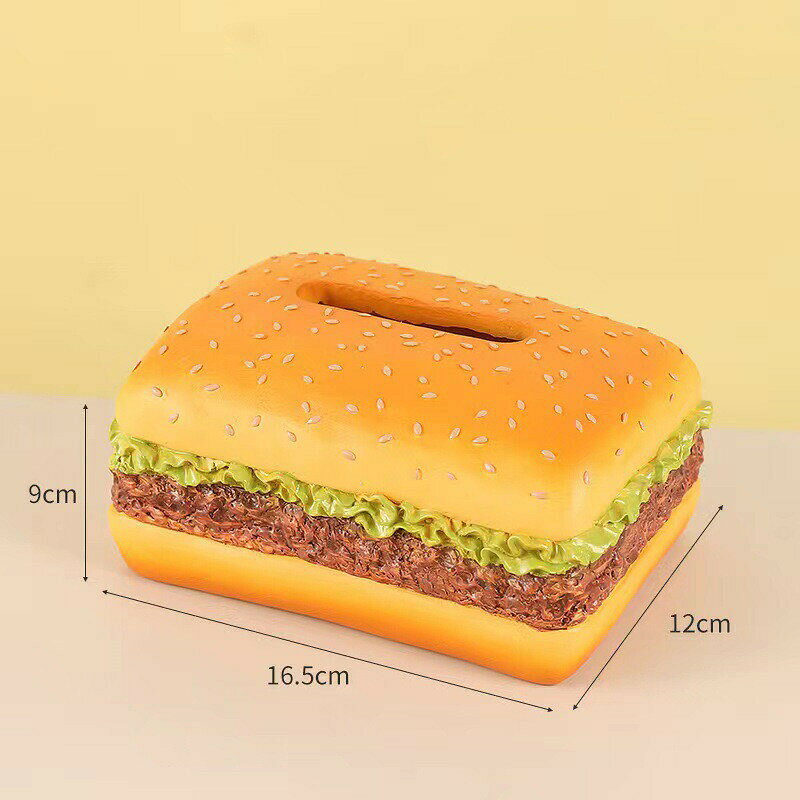 ティッシュケース おしゃれ 可愛い ハンバーガー 模型 ティッシュカバー ティッシュボックス ティッシュホルダー 車用 キッチン 洗面所 新生活応援 引越し 贈り物 [3]