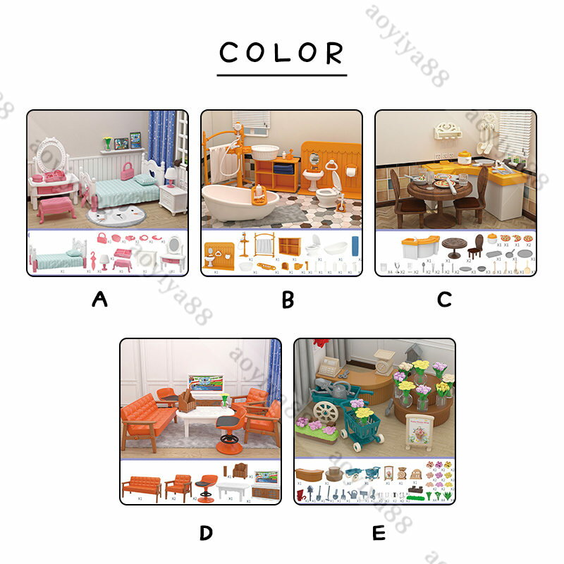 ミニチュア dollhosue ミニ家具 ワンシーン ドール用 セット内容 面白い mini アクセサリー DIY 人形の家 装飾 誕生日 ギフト 2