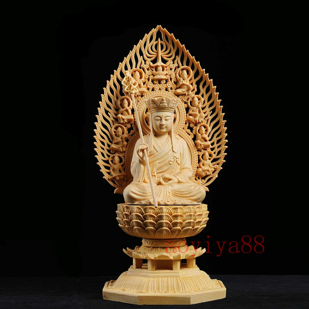 "素材：桧木（ヒノキ） 製品の正味重量：約550g。（一個） 製品サイズ：高さ：28.5cm 巾：14.5cm 奥行：12cm。 お地蔵さまの名で有名な、すべての生命を育む大地を司る地蔵菩薩です。 大きな慈悲の心で人々を包み込んで救うといわれています。 弥勒菩薩が56億7000万年後に現世に出現するまではこの世には仏がいない状態とされているため、その間命あるものすべてを救済する菩薩です。""素材：桧木（ヒノキ） 製品の正味重量：約550g。（一個） 製品サイズ：高さ：28.5cm 巾：14.5cm 奥行：12cm。 お地蔵さまの名で有名な、すべての生命を育む大地を司る地蔵菩薩です。 大きな慈悲の心で人々を包み込んで救うといわれています。 弥勒菩薩が56億7000万年後に現世に出現するまではこの世には仏がいない状態とされているため、その間命あるものすべてを救済する菩薩です。"