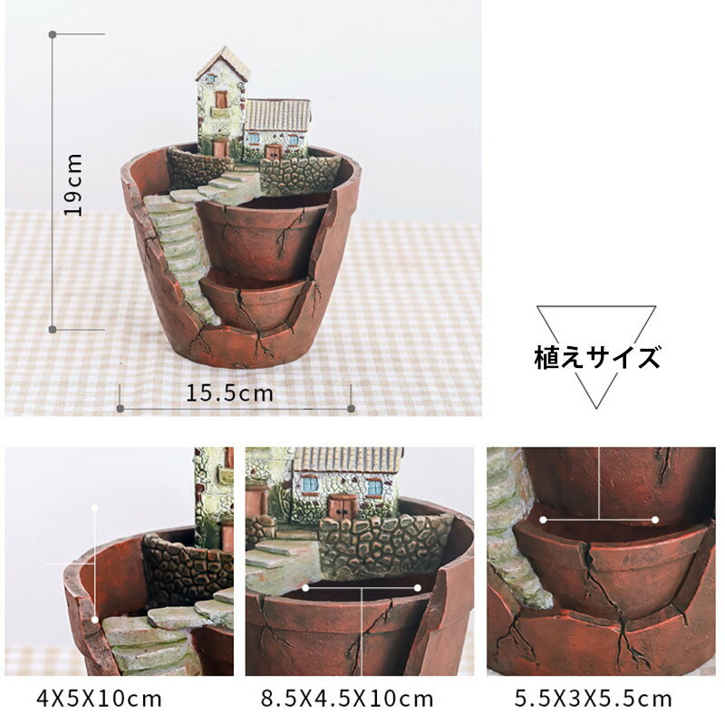 鉢 植木鉢 おしゃれ ミニチュア景観 多肉植物 寄せ植え フラワーポット ガーデンポ...