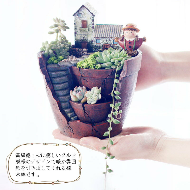 鉢 植木鉢 おしゃれ ミニチュア景観 多肉植物 寄せ植え フラワーポット ガーデンポ...