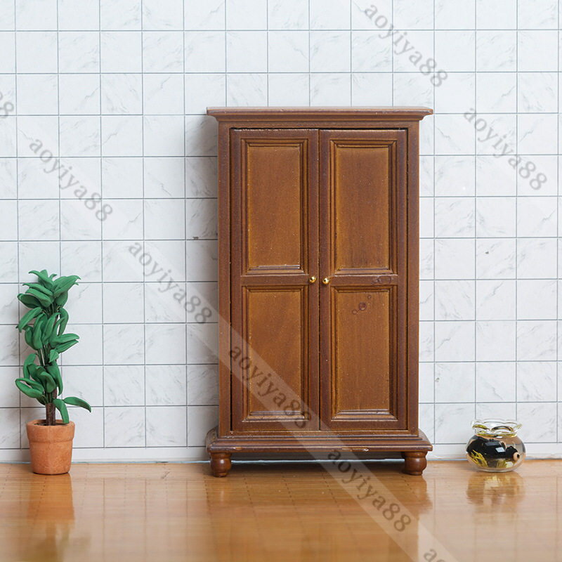 dollhosue ミニ家具 1/12 ミニチュア 木製 たんす ミニ 樺の木 ドール用 可愛い 人形の色 飾り DIY 装飾 子供 ギフト