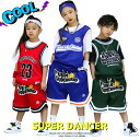 キッズダンス衣装 セットアップ ヒップホップ ファッション 派手 ダンス衣装 男の子 ガールズ バスケ Tシャツ ハーフパンツ ユニフォーム 青 赤 緑