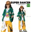 ベースボールシャツ ダンス衣装 キッズ ヒップホップ ファッション キッズダンス衣装 セットアップ 派手 ガールズ 男の子 シャツ パンツ 緑 黄色 5,200円