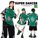 ヒップホップ 衣装 キッズダンス衣装 セットアップ 韓国 子供ダンス服 派手 緑 黒 K-POP hiphop 男の子 ガールズ ダンス衣装 キッズ レーサー風...
