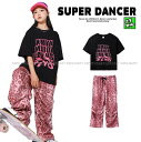 ヒップホップ 衣装 黒 ピンク ヒョウ柄 キッズダンス衣装 セットアップ 子供ダンス服 派手 K-POP 韓国 hiphop レッスン着 男の子 ガールズ ダン...