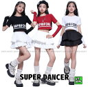 ダンス衣装 キッズ セットアップ チアダンス ガールズ ヒップホップ 衣装 ヘソ出しトップス フリルスカート 派手 子供ダンス服 ダンスウェア ダンス衣装 K-...