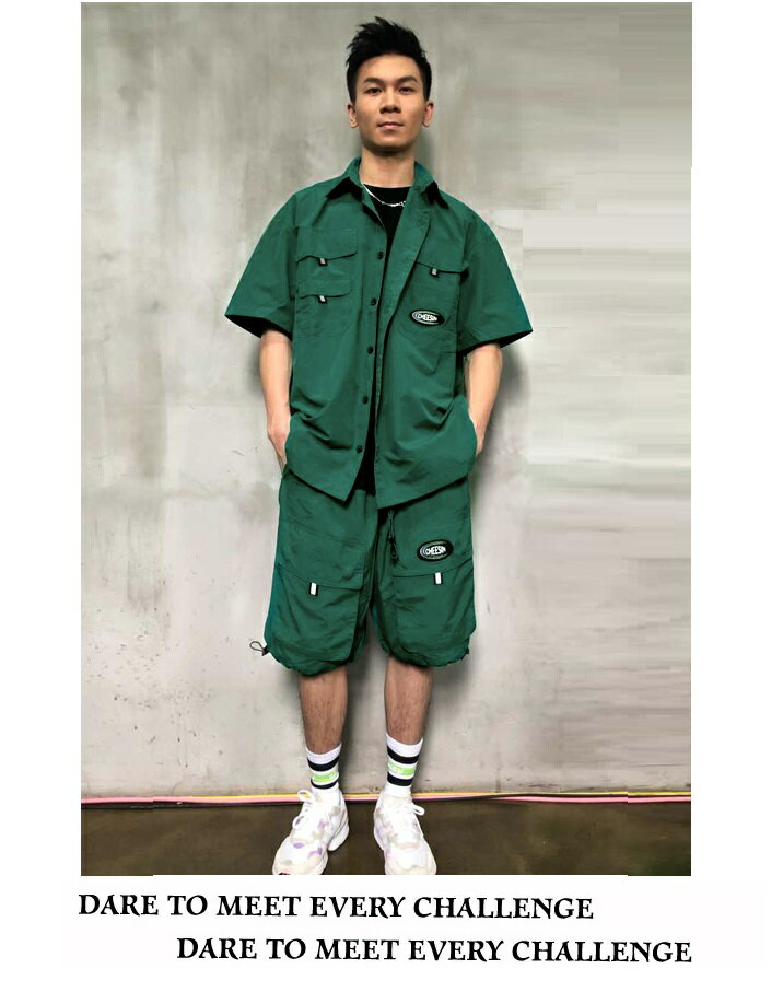 ヒップホップ ダンス衣装 セットアップ メンズ レディース 大人 キッズ ヒップホップファッション ワークシャツ ワークパンツ ミリタリー キッズダンス衣装 K-POP 韓国 緑 黒 白 ベージュ 茶色 蛍光 黄緑 オレンジ 7色