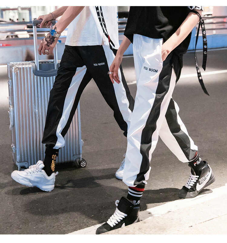 ダンスパンツヒップホップダンス衣装レディースメンズ大人HIPHOPダンスファッションシャカシャカパンツダンスレッスン着練習着K-POP韓国黒白