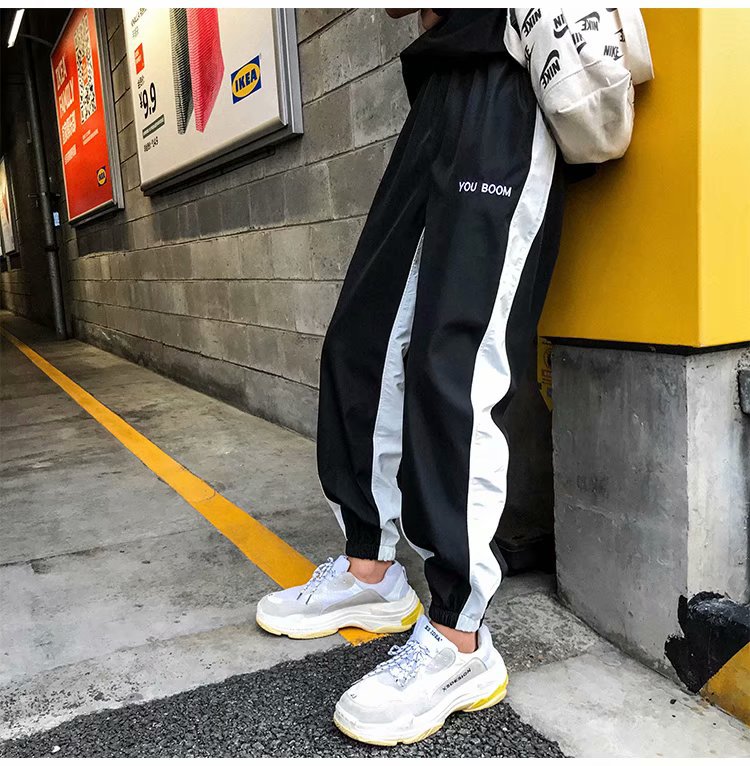 ダンスパンツヒップホップダンス衣装レディースメンズ大人HIPHOPダンスファッションシャカシャカパンツダンスレッスン着練習着K-POP韓国黒白