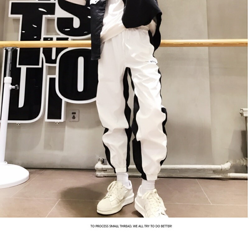 ダンスパンツヒップホップダンス衣装レディースメンズ大人HIPHOPダンスファッションシャカシャカパンツダンスレッスン着練習着K-POP韓国黒白