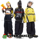ヒップホップ 衣装 キッズダンス衣装 セットアップ 黄色 黒 デニム K-POP 韓国 hiphop 子供ダンス服 派手 男の子 ガールズ ダンス衣装 キッズ ...